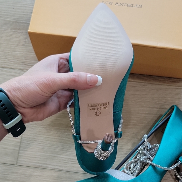 Chase + Chloe Turquoise Heels with Silver Accents - Picture 3 of 13